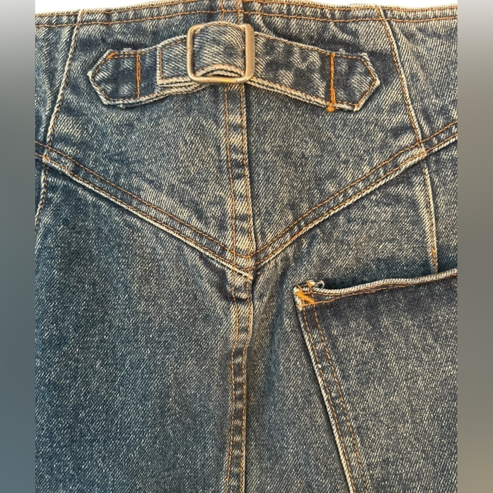 Vintage GAP Work Force Denim Skirt 9/10 High Waist 100% Cotton 90s Y2K Workwear - Picture 3 of 6